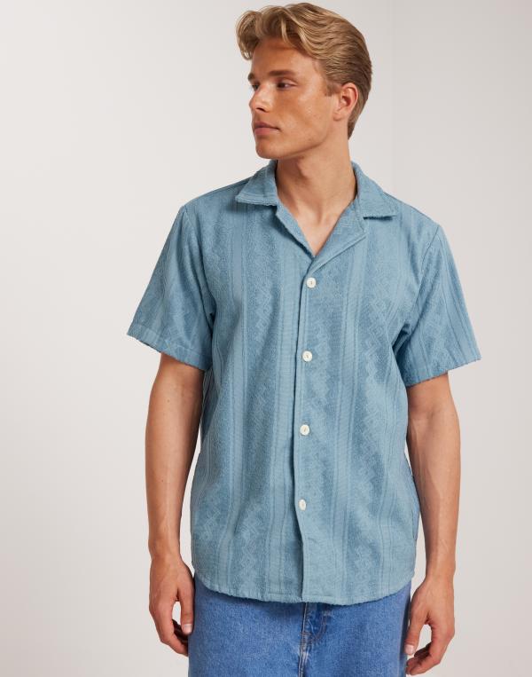 OAS Cuba Terry Shirt Kortärmade skjortor Blå 