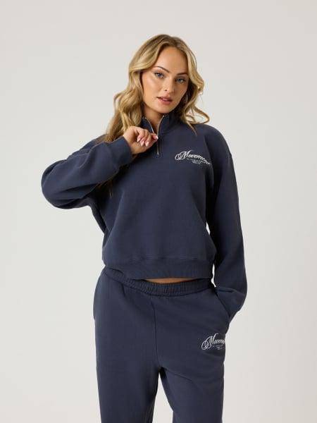Björn Borg Alice Stenlöf Halfzip Sweatshirt Marinblå, XXL 