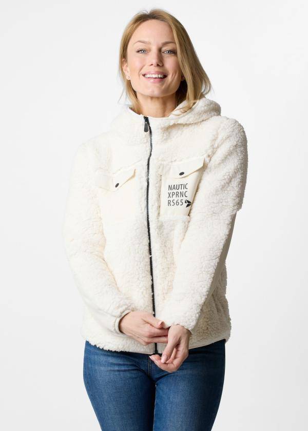 Marstrand Stretch Pile Hood Jacket W, Off White, 48,  Fleecetröjor 