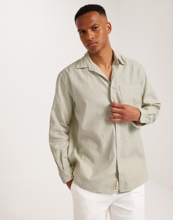 Woodbird WBYuzo Linen Shirt Vardagsskjortor Beige 
