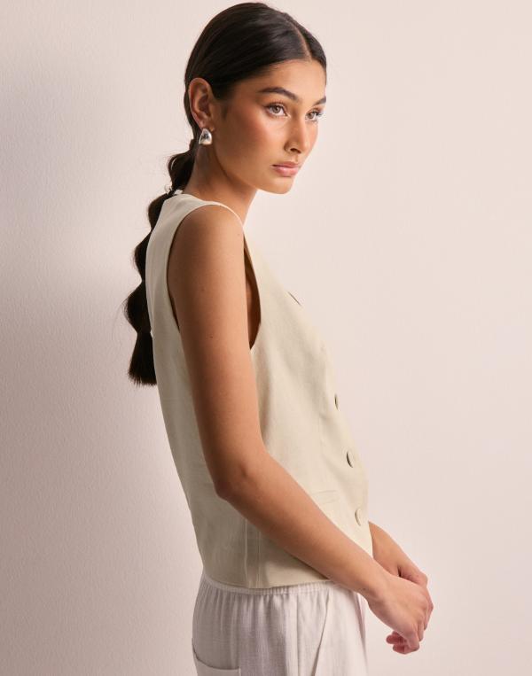 JJXX - Beige - Jxmary Linen Waistcoat Tlr 