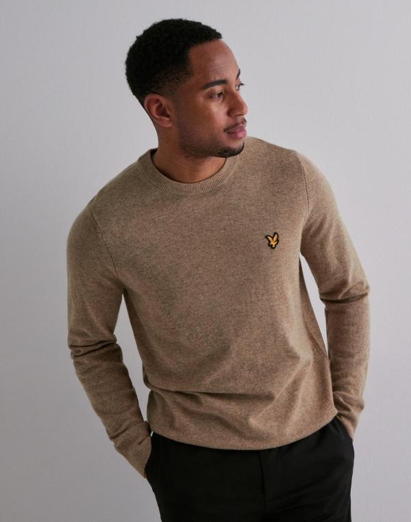 Lyle & Scott Lambswool Blend Crew Neck Jumper Stickade tröjor Beige 