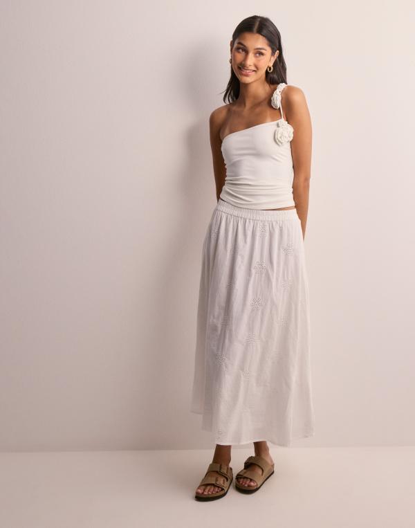Pieces - Vit - Pckilli Hw Long Skirt 