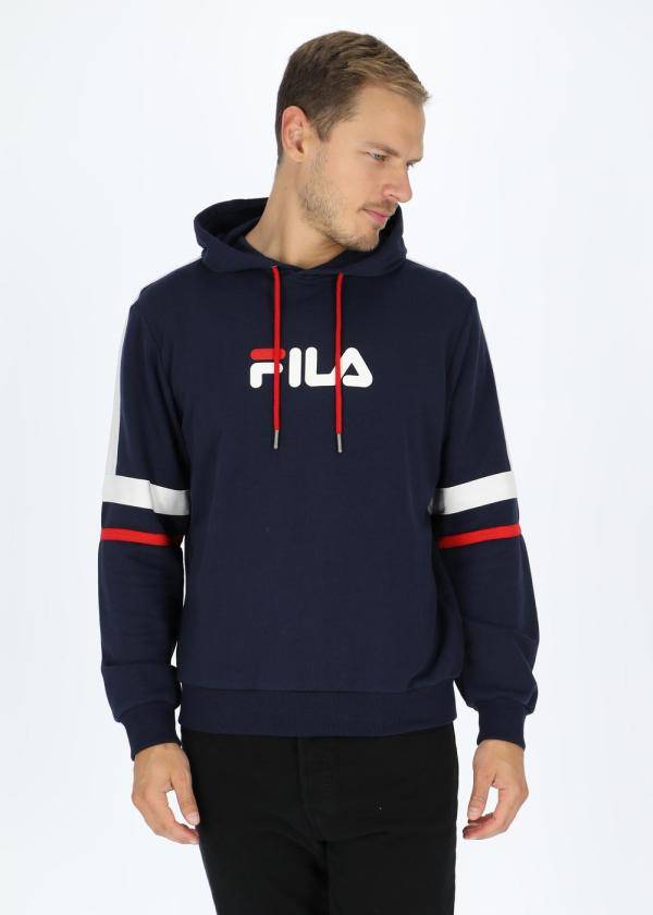 Solms Hoody With Block Strips, Black Iris Bright White True R, Xs,  Hoodies 