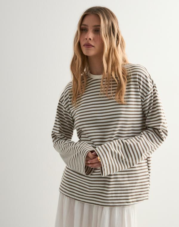 Pieces - Rutigt/Randigt - Pcsadie Ls Top Noos 