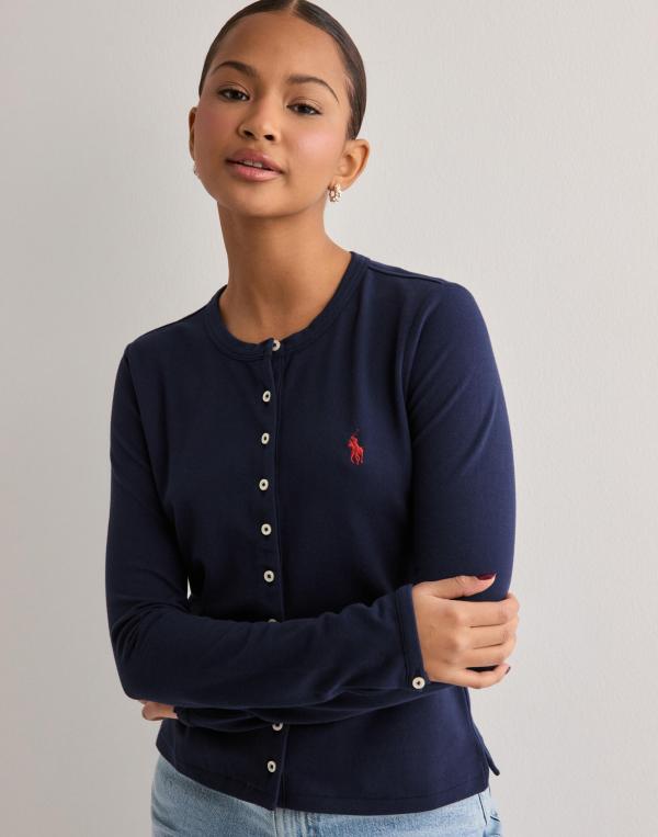 Polo Ralph Lauren - Blå - Cn Msh Bt-Long Sleeve-Cardigan 