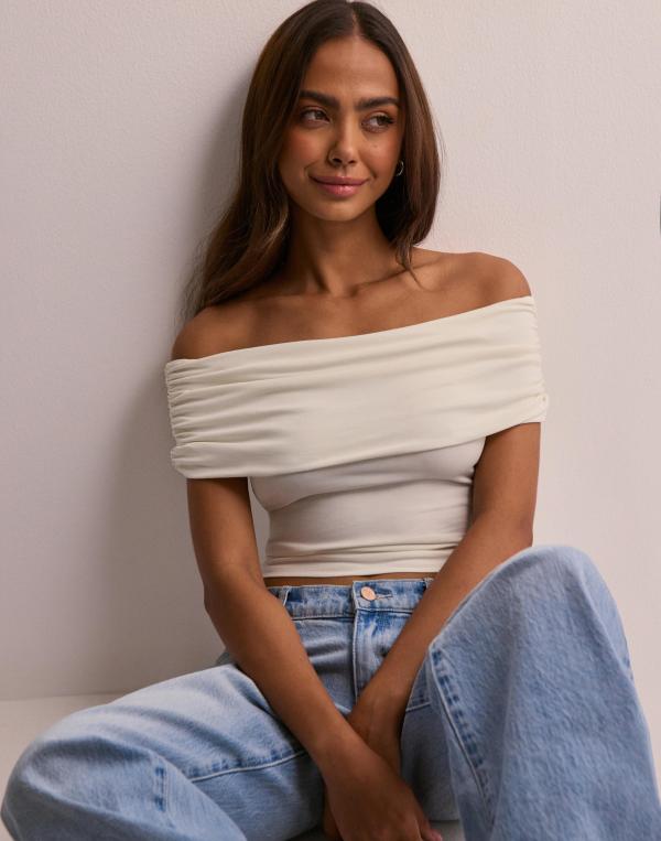 Only - Vit - Onllivelove Life S/L Off Shoulder T 