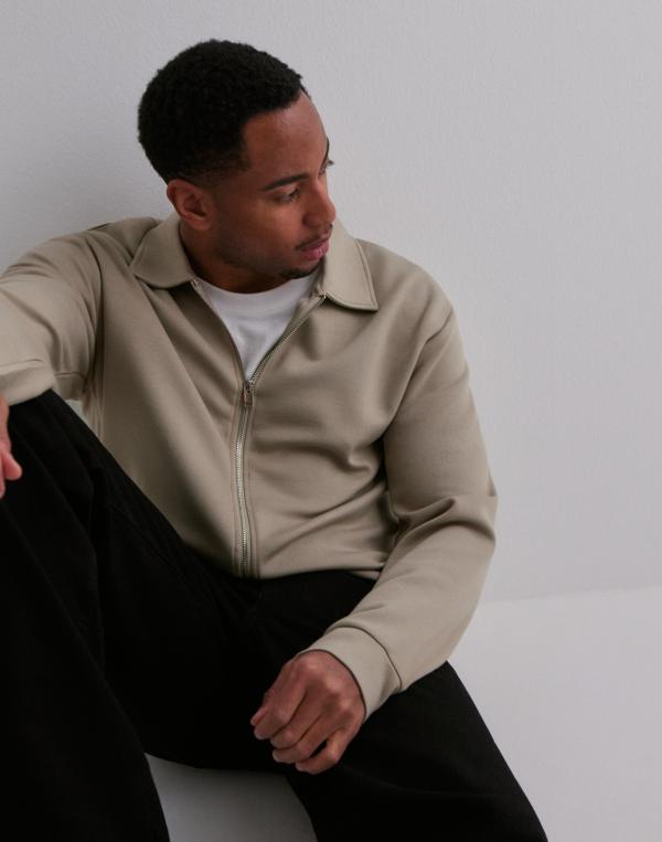 Selected Homme Slhemanuel Soft Full Zip Sweat Noos Sweatshirts Beige 