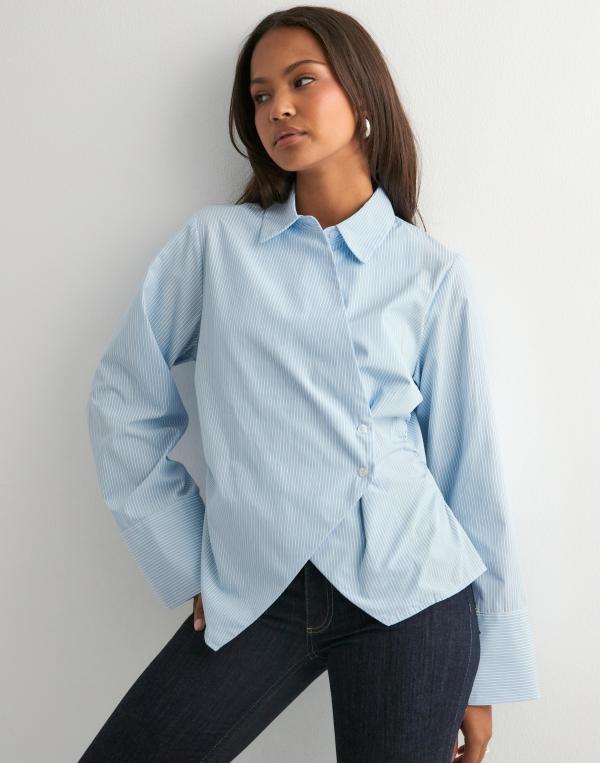 Neo Noir - Blå - Fenli Striped Shirt 