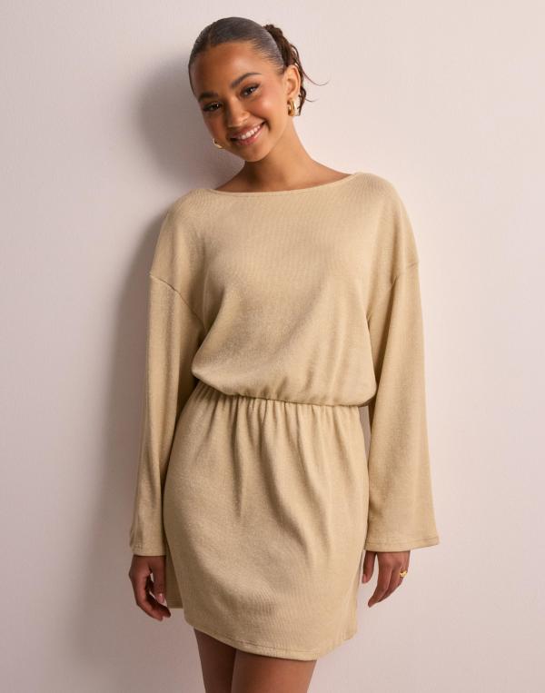 JDY - Guld - Jdyjosefine L/S Open Back Dress Jrs 