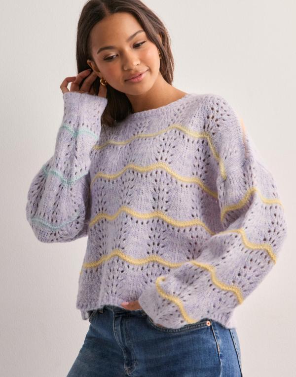 Vero Moda - Lila - Vmhatty Ls O-Neck Stitch Pullover B 