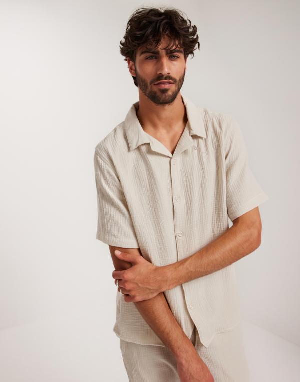 Only & Sons Onskyle 0158 Ss Shirt Kortärmade skjortor Beige 