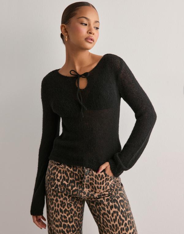 Only - Svart - Onlmisty Ls String Pullover Ex Knt 