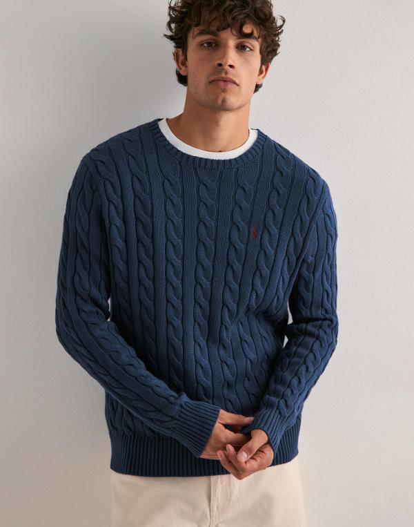 Polo Ralph Lauren Ls Driver Cn-Long Sleeve-Pullover Stickade tröjor Blå 