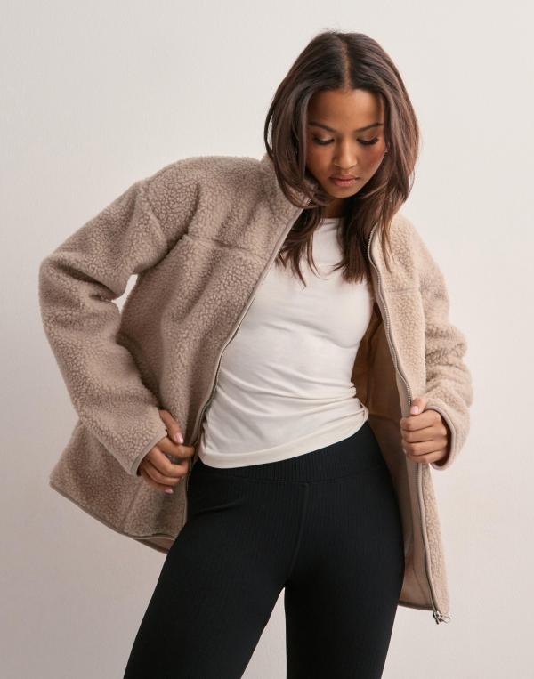 Pieces - Beige - Pcsadia Ls Teddy Jacket Noos Bc 