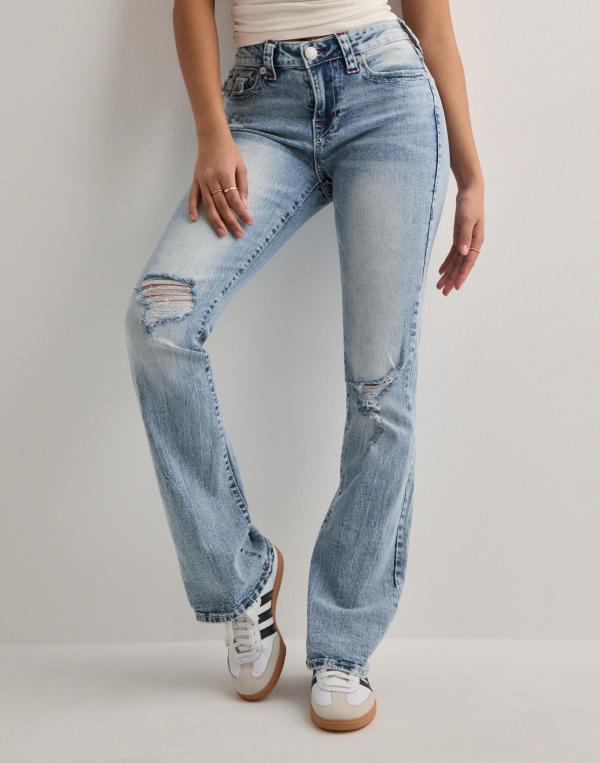 True Religion - Blå - Becca Mid Rise Bootcut Flap 