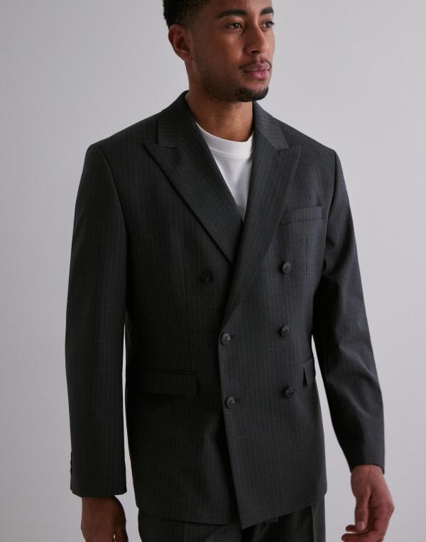 Selected Homme Slhreg-Theo Pinstriped Db Blz Flex Kavajer Svart 