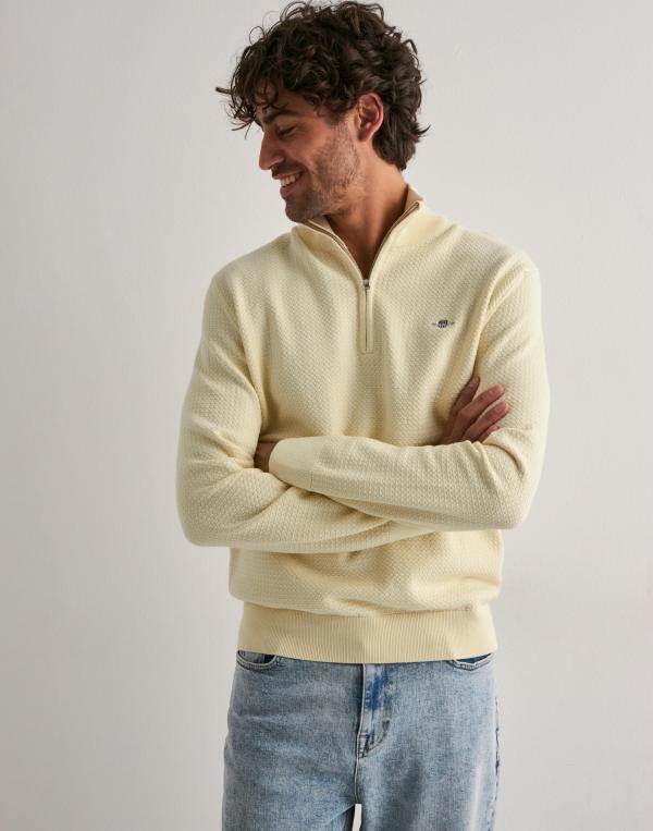 Gant Textured Cotton Half Zip Half zip Beige 