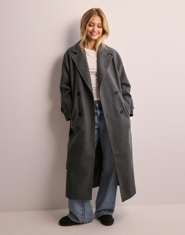 Nelly - Grå - Warm Trench Coat 