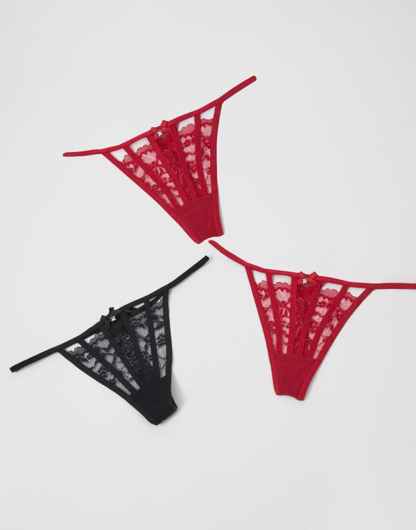Hunkemöller - Röd - 3-Pack String 