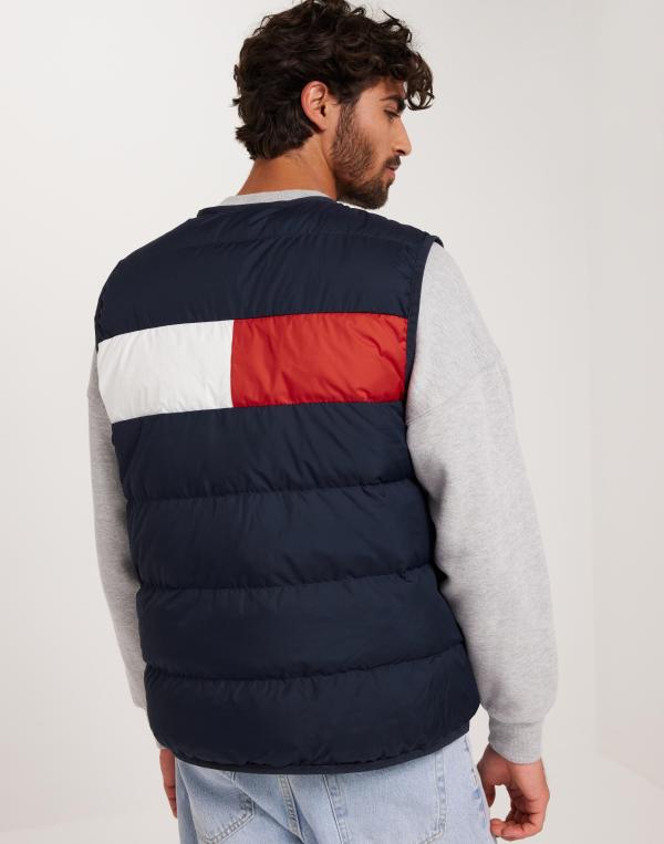 Tommy Jeans Tjm Lt Down V-Neck Flag Vest Västar Blå 