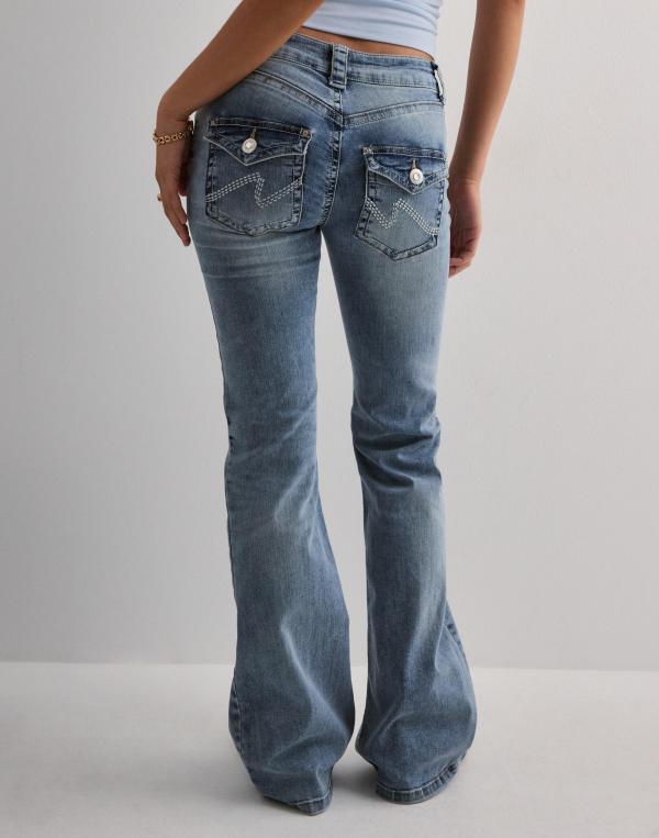 Nelly - Blå - Low Waist Luxury Bootcut Jeans 