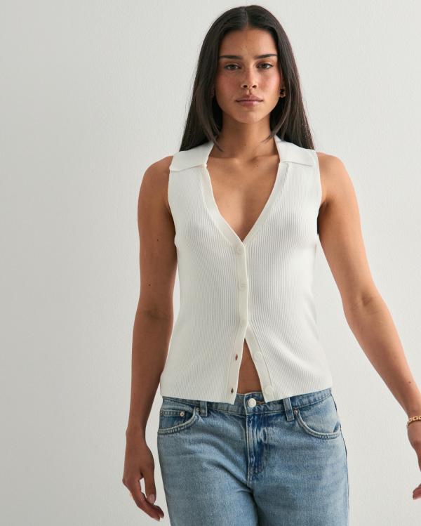 Vero Moda - Vit - Vmwillow Sl V-Neck Polo Top 