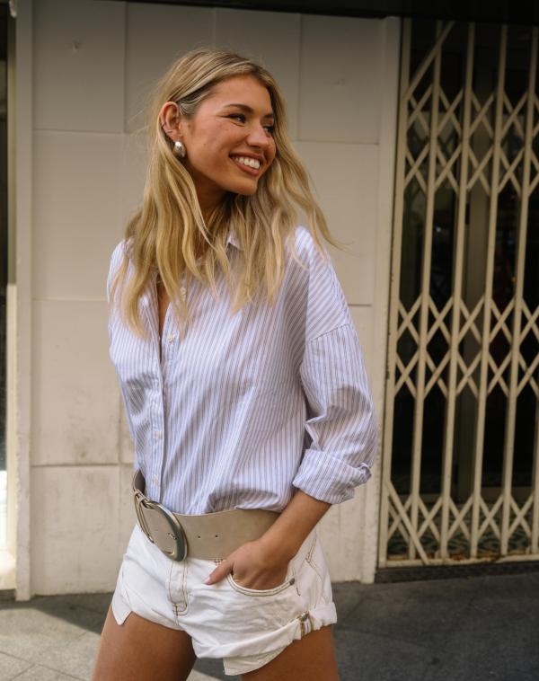 Pieces - Vit - Pcpippa Ls Loose Shirt Wvn Bc 