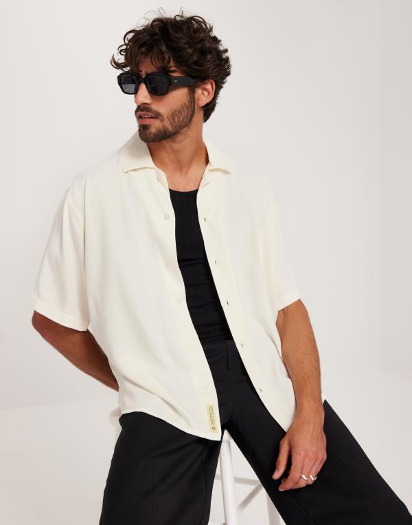 Woodbird WBBanks Tencel Shirt Kortärmade skjortor Vit 