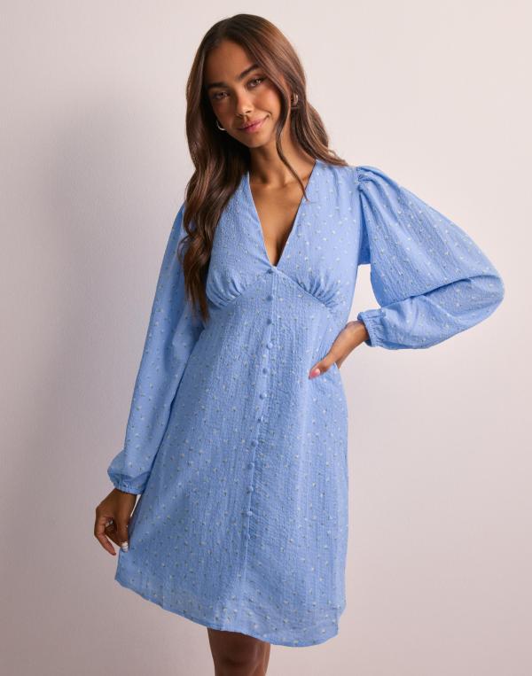 Vero Moda - Blommig - Vmamanda Ls V-Neck Short Dress Wvn 