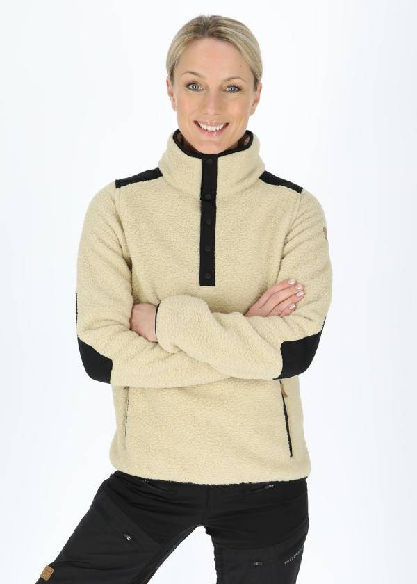 Nordkap Pile Halfneck W, Sand/Black, 38,  Fleecetröjor 
