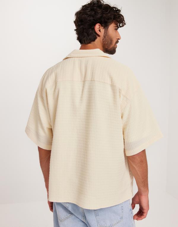 Jack & Jones Jornoto Structure Resort Shirt Ss Kortärmade skjortor Beige 