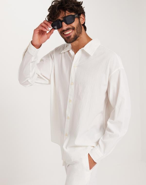 Jack & Jones Jprblamel Seersucker Shirt L/S Vardagsskjortor Vit 