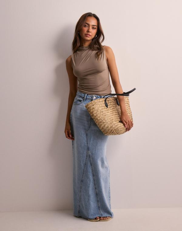 Pieces - Brun - Pcmadison Sl Draped Top Noos Bc 