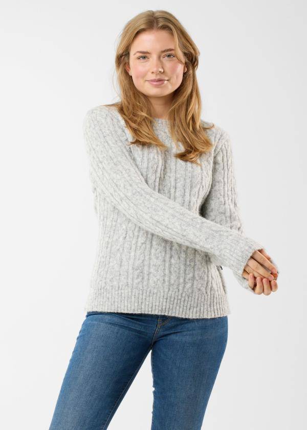 New Haven Knit W, Lt Grey Melange, 42,  Stickat 