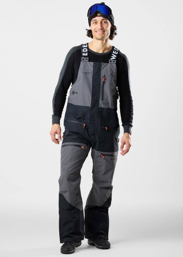 Freeride Bib Pants, Charcoal/Black, S,  Skidbyxor 