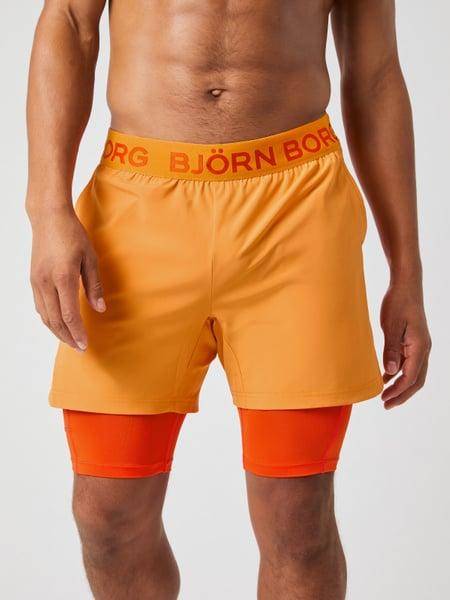 Björn Borg Borg 2 In 1 Shorts Orange, XXL 