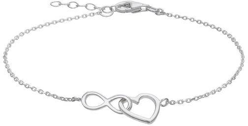 Armband i äkta silver med evighetstecken och hjärta 