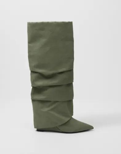 Nelly - Grön - Folded Shaft Boot 