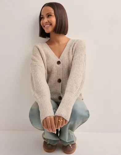 Vero Moda - Beige - Vmlea Ls V-Neck Cuff Cardigan Noos 