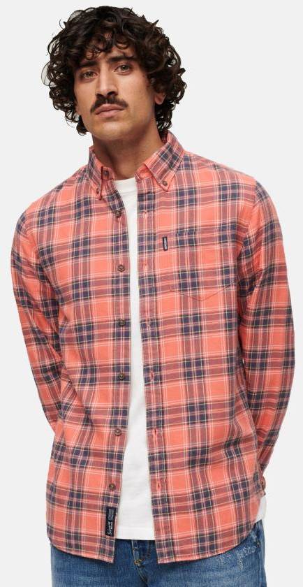 Vintage Check Shirt, Red Check, M,  Långärmade Skjortor 
