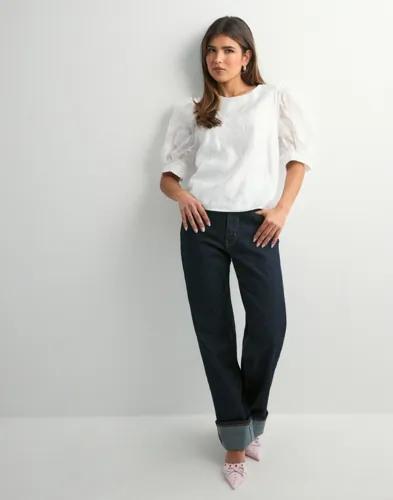 Pieces - Vit - Pcnala 2/4 Jaquard Top 