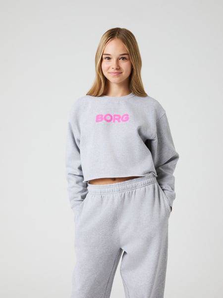 Björn Borg Borg Oversized Cropped Sweatshirt Grå, 170 