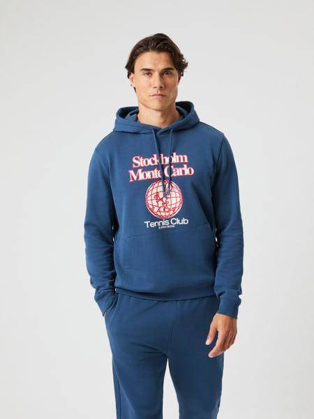Björn Borg Borg Classic Print Hoodie Blå, XXL 