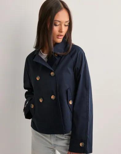 Only - Blå - Onlapril Short Trenchcoat Otw Noos 