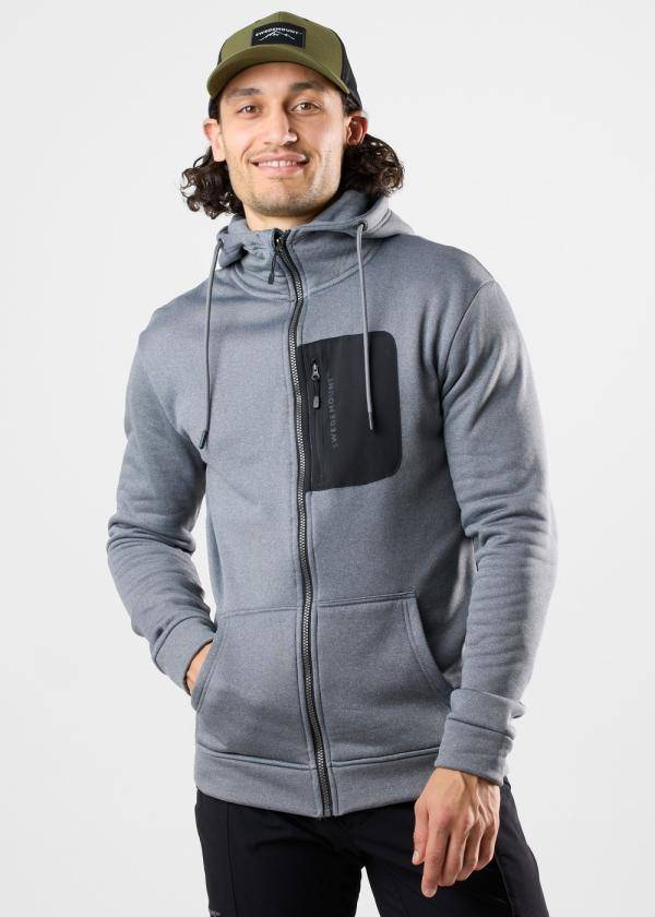 Trondheim Stretch Full Zip Hood, Charcoal Melange, M,  Hoodies 