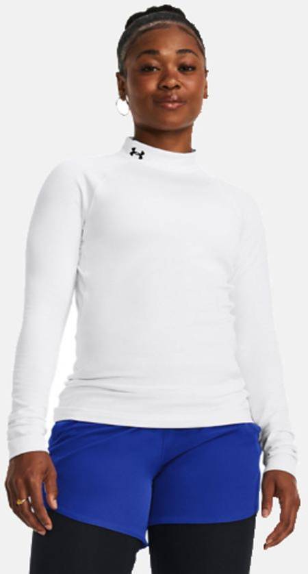 Ua Cg Authentics Mockneck, White, L,  Löpar-T-Shirts 