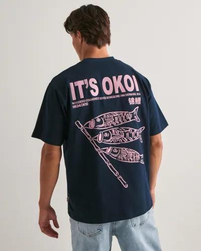 Woodbird WBBaine Koi Tee T-shirts med tryck Blå 