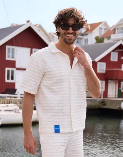 Que Sera Sera Will Waffle Shirt Enfärgade skjortor Vit 