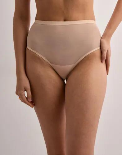 Bye Bra - Beige - Forming Tulle Mid Waist Thong 